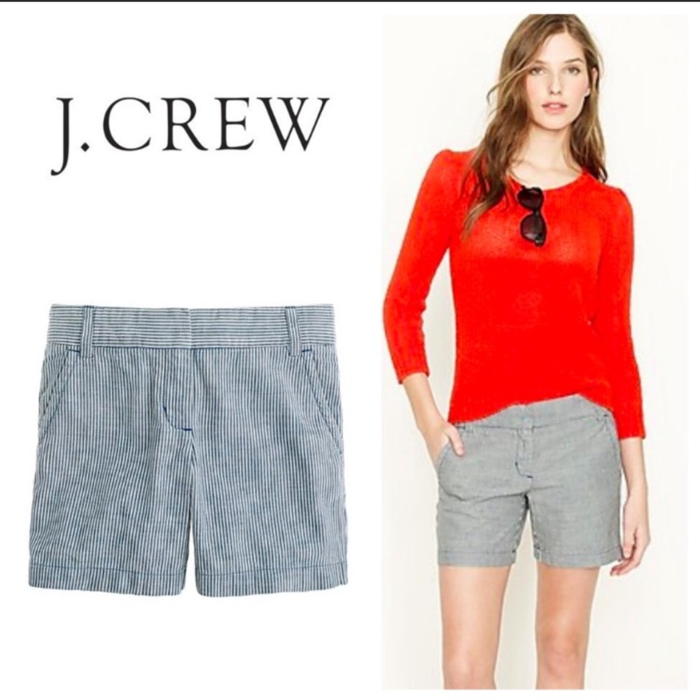 J crew harbor pinstripe shorts size 00